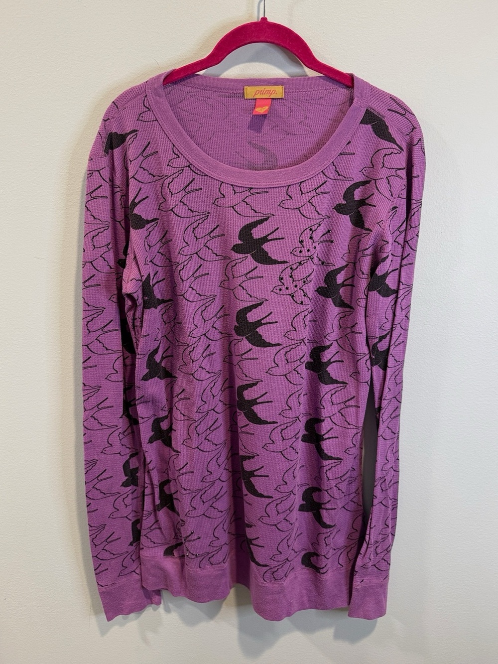 Vintage Primp long sleeve thermal bird top L - Picture 2 of 4